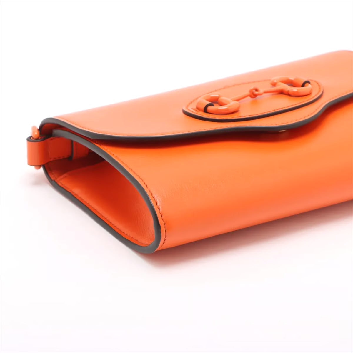 Pre-owned Gucci Horsebit 1955 Leather 2 Way Shoulder Bag Orange