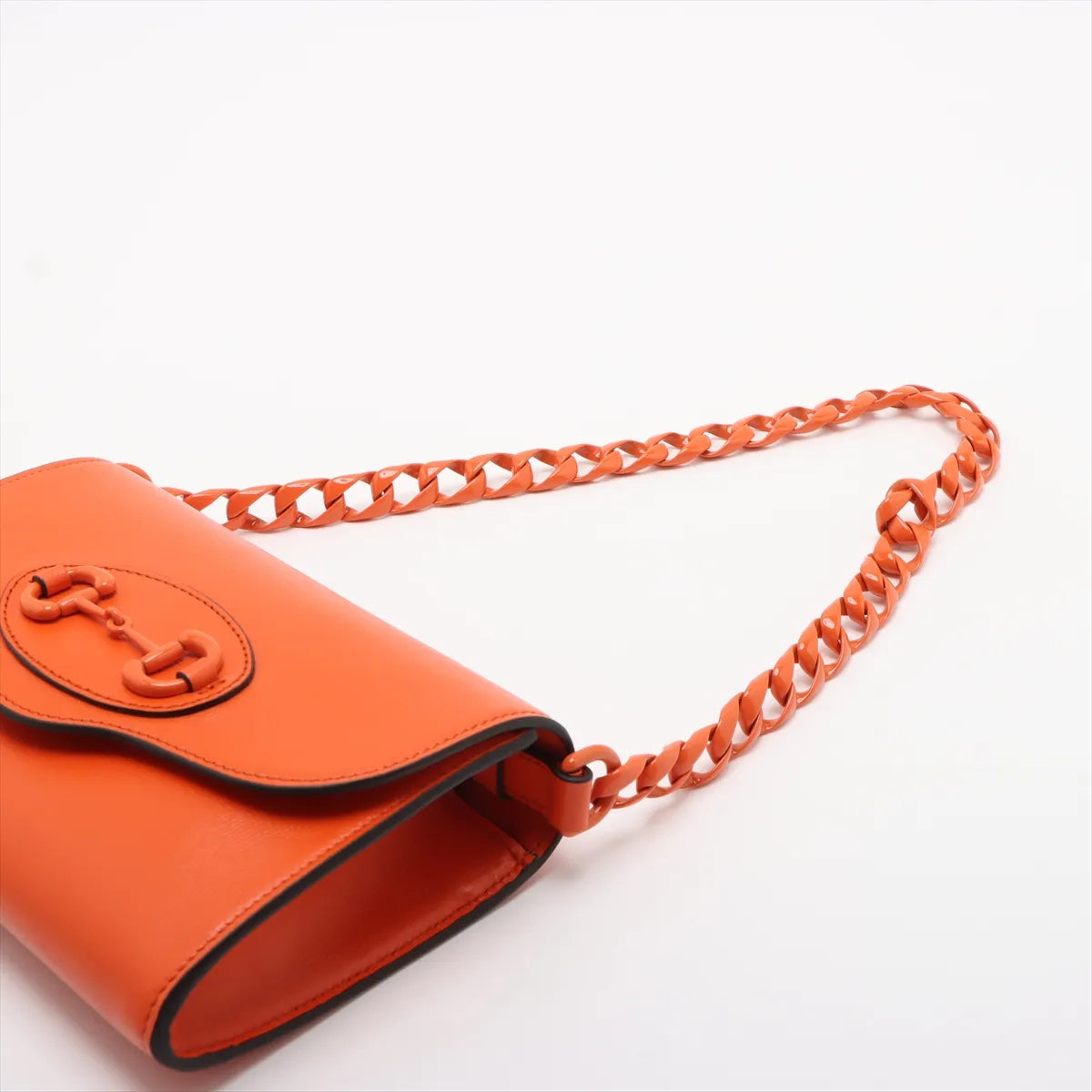 Pre-owned Gucci Horsebit 1955 Leather 2 Way Shoulder Bag Orange