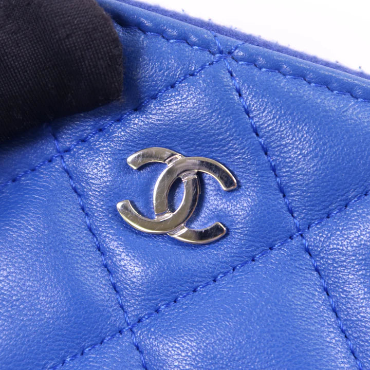 Pre-owned CHANEL Pouch Lambskin Leather Blue