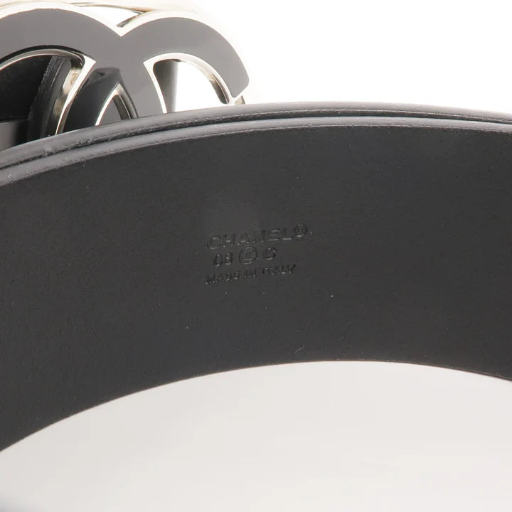 Pre-owned CHANEL Belt 95cm Calfskin Leather Black