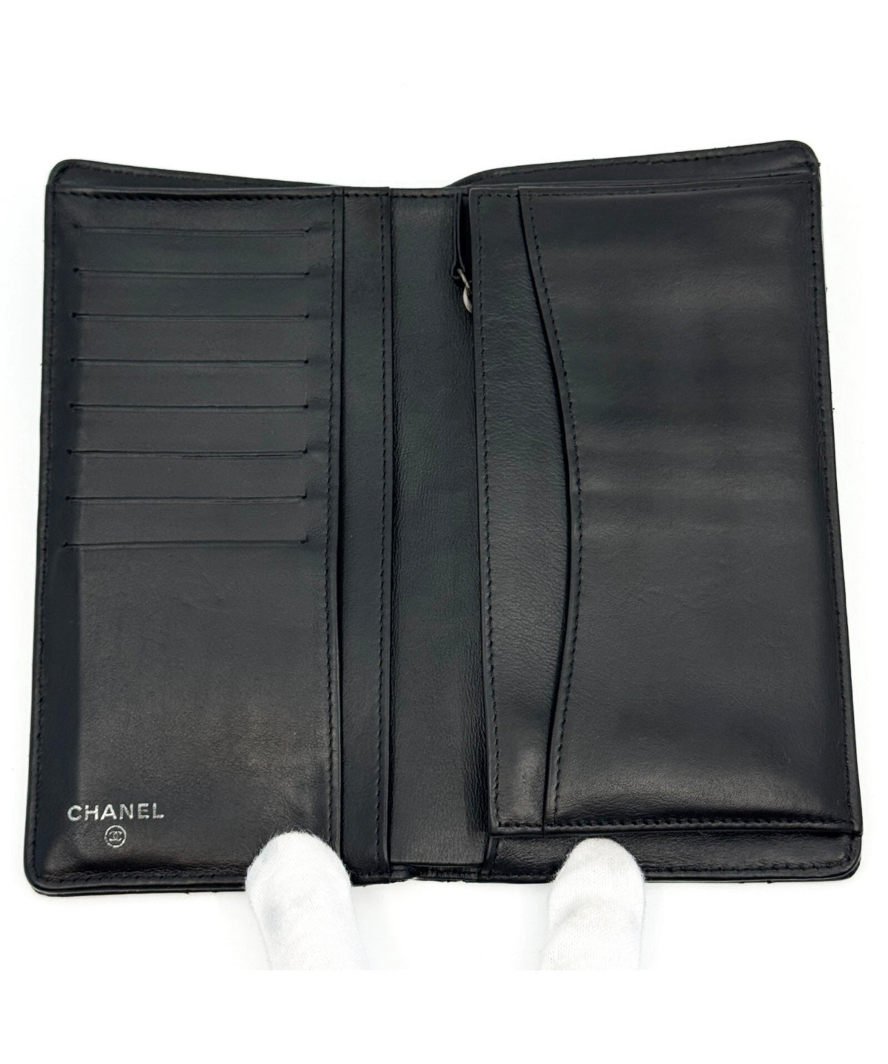Pre-owned Chanel Matelasse Bifold Long Wallet Enamel Patent Leather