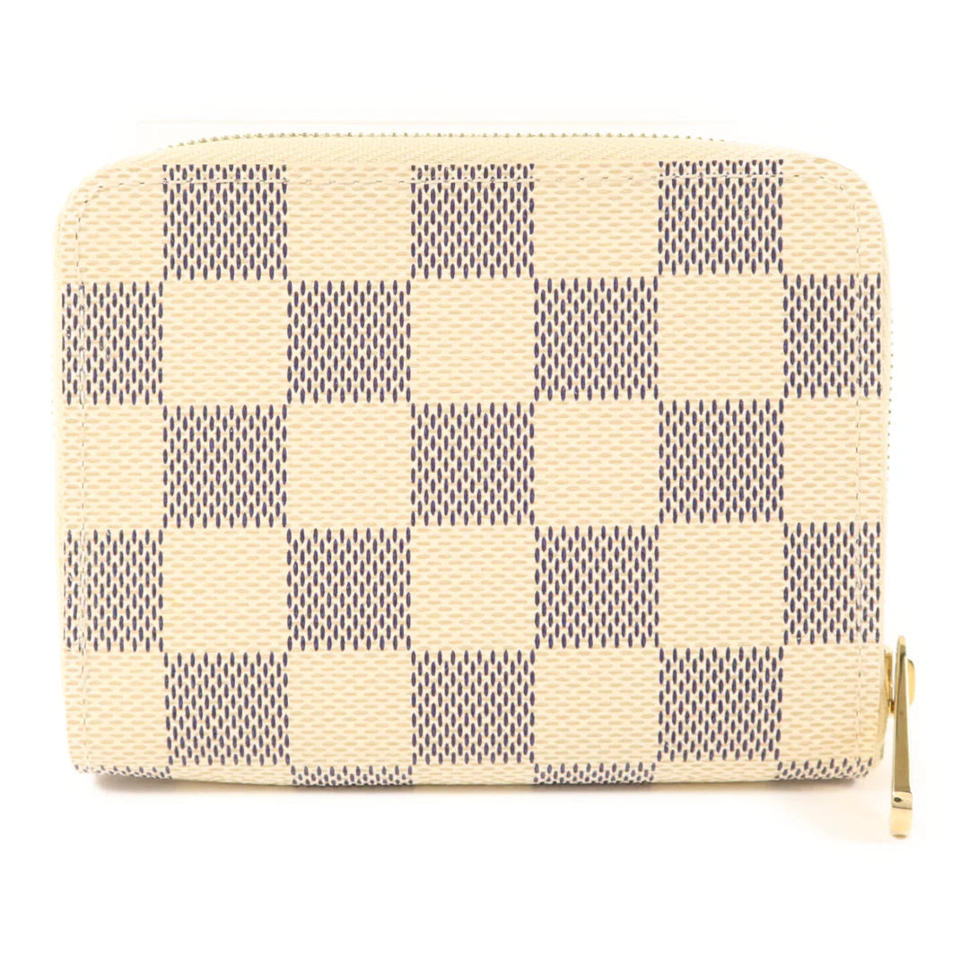 Pre-owned LOUIS VUITTON LV GHW Coin Purse Damier Azur White