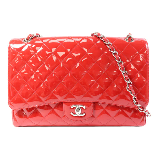 Pre-owned Chanel Patent Single Flap Maxi 34CM