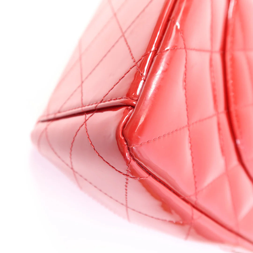 Pre-owned Chanel Patent Single Flap Maxi 34CM