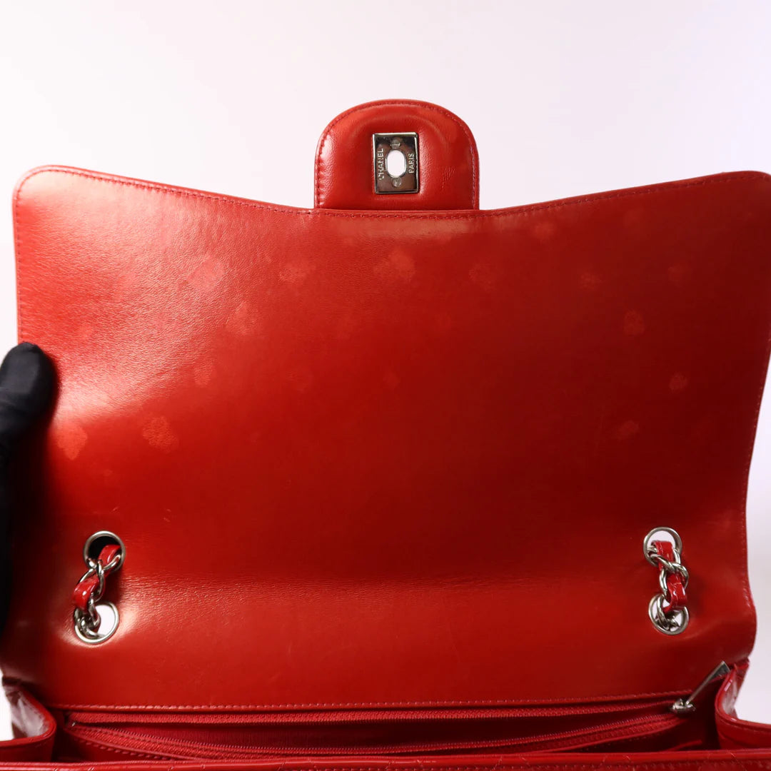 Pre-owned Chanel Patent Single Flap Maxi 34CM