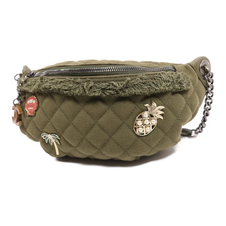 Pre-owned CHANEL Waist Canvas Green