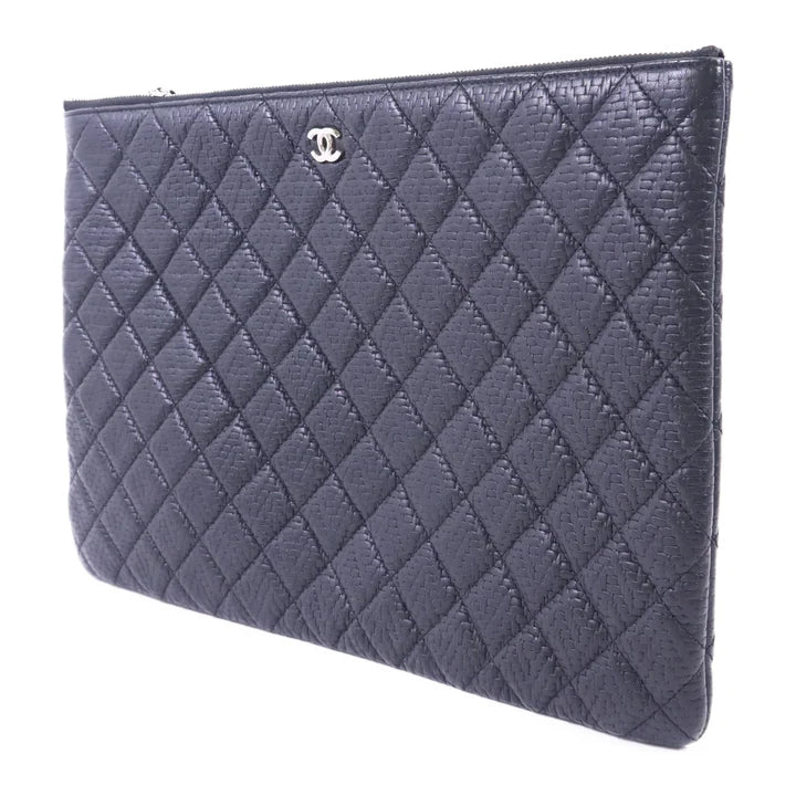 Pre-owned CHANEL Pouch Clutch Bag Lambskin Leather Black