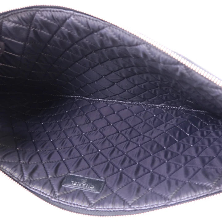 Pre-owned CHANEL Pouch Clutch Bag Lambskin Leather Black