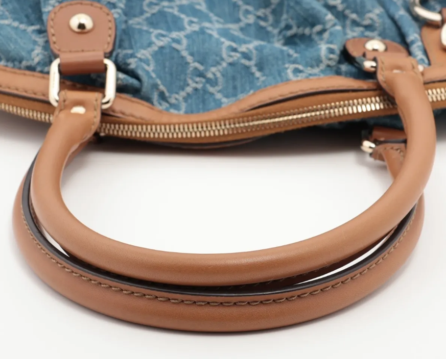 Pre-owned Guccissima Sukey Shoulder Bag with Brown Handles and Strap