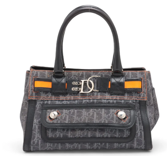 Pre-owned Christian Dior Trotter Flightline Handbag with Orange Accents