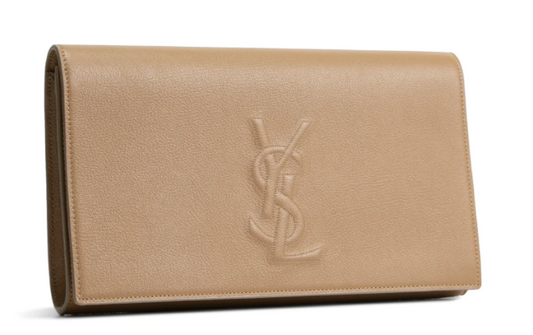Pre-owned Saint Laurent Beige Monogram Clutch