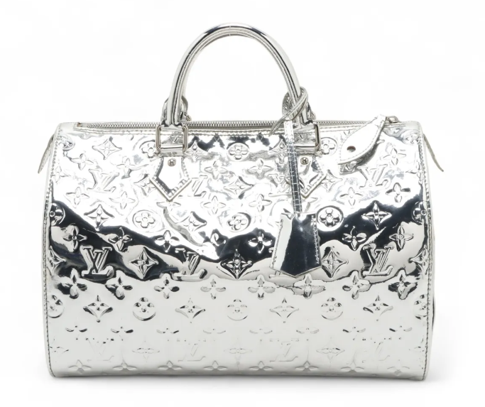 Pre-owned Louis Vuitton Speedy 30 Mirror Silver
