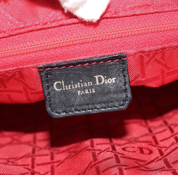 Pre-owned Christian Dior Lady Dior Bag Patent Leather Black