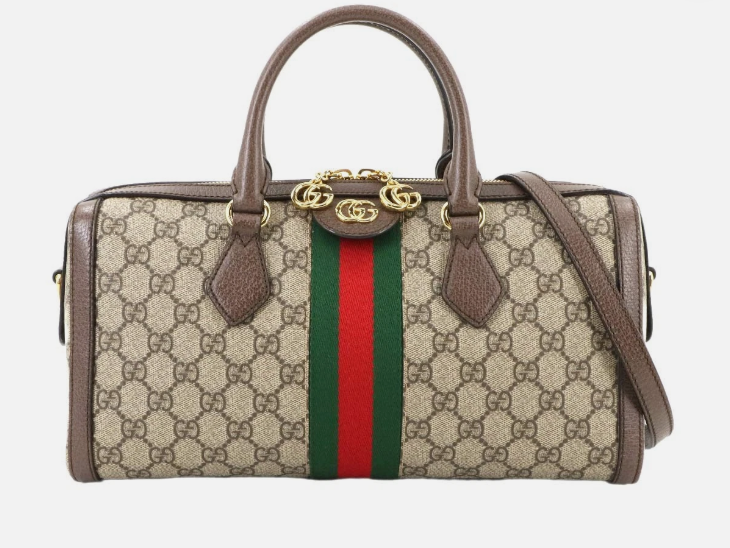 Pre-owned GUCCI Ophidia GG Supreme 2way Hand Shoulder Bag Beige Brown