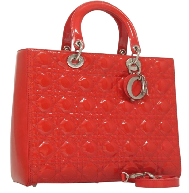 Pre-owned Christian Dior Vintage Lady Dior Patent