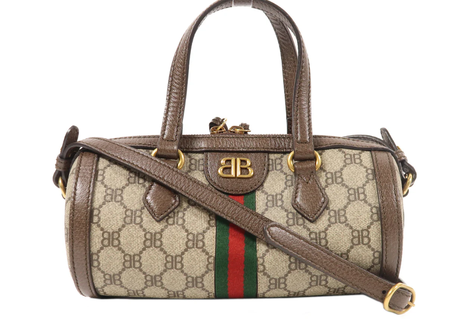Pre-owned GUCCI GG GHW Balenciaga x Gucci Hacker Project 2 Way Bag Coated Canvas