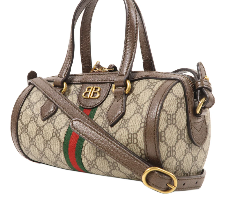Pre-owned GUCCI GG GHW Balenciaga x Gucci Hacker Project 2 Way Bag Coated Canvas