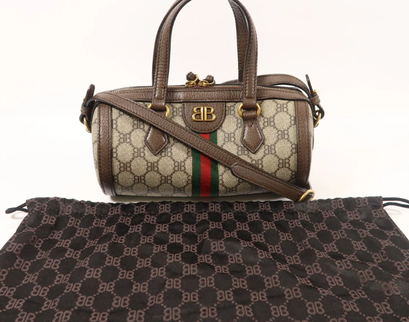 Pre-owned GUCCI GG GHW Balenciaga x Gucci Hacker Project 2 Way Bag Coated Canvas