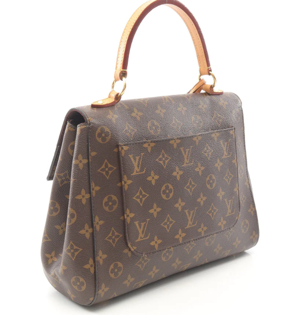 Pre-owned LOUIS VUITTON Cluny MM Monogram Handbag Leather Brown Blue Burgundy 2WAY
