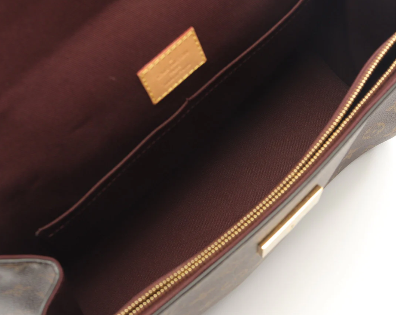 Pre-owned LOUIS VUITTON Cluny MM Monogram Handbag Leather Brown Blue Burgundy 2WAY