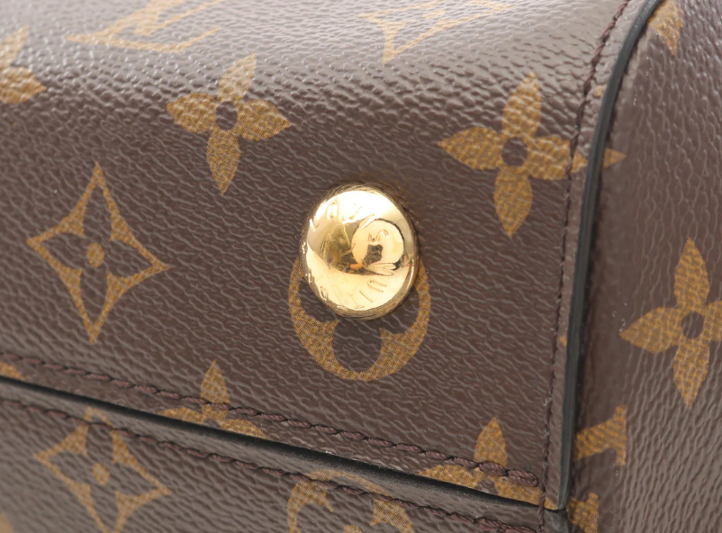 Pre-owned LOUIS VUITTON Cluny MM Monogram Handbag Leather Brown Blue Burgundy 2WAY