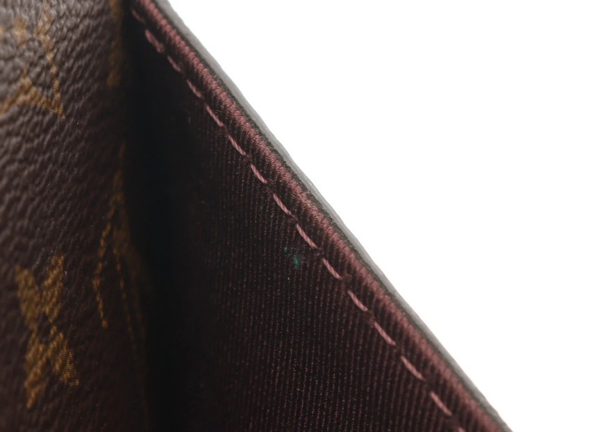 Pre-owned LOUIS VUITTON Cluny MM Monogram Handbag Leather Brown Blue Burgundy 2WAY