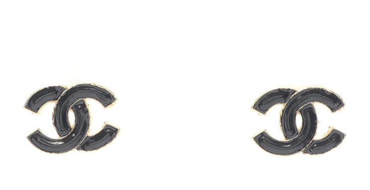 Pre-owned CHANEL Coco mark Earrings GP Gold Black