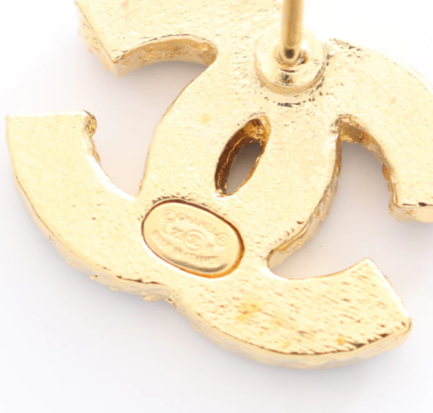 Pre-owned CHANEL Coco mark Earrings GP Gold Black