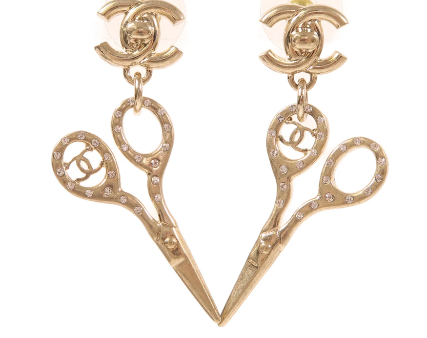 Pre-owned CHANEL CC Earrings Metal Gold