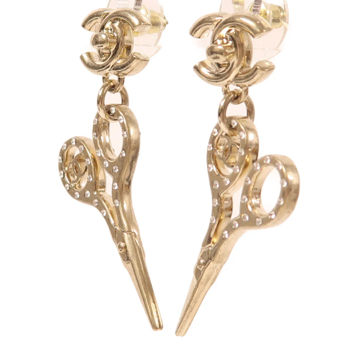 Pre-owned CHANEL CC Earrings Metal Gold