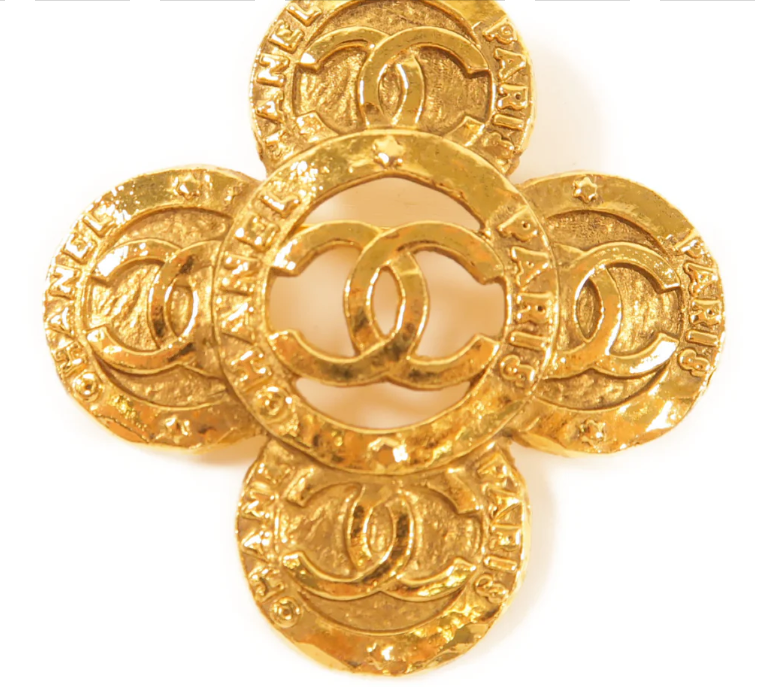 Pre-owned CHANEL CC Brooch Metal Gold