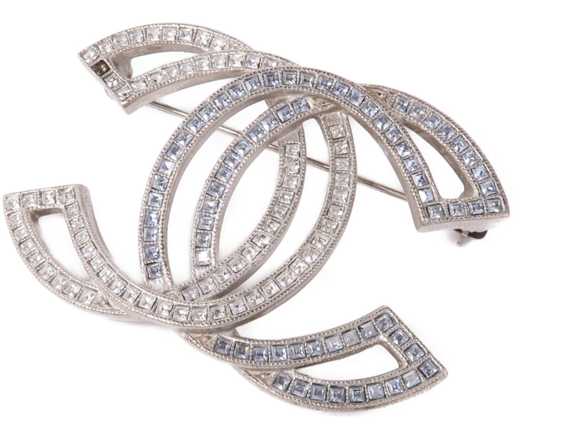Pre-owned CHANEL CC Brooch Accessories Metal Silver