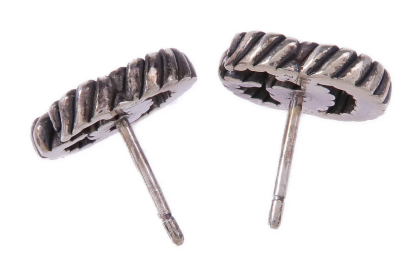 Pre-owned GUCCI GG Marmont Stud Earrings 925 Sterling Silver (Never Worn-New)