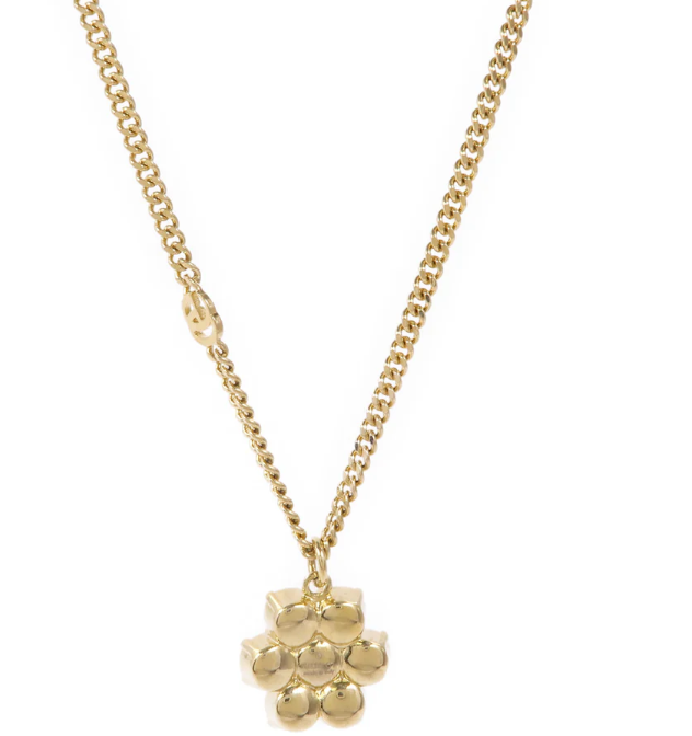 Pre-owned GUCCI GUCCI GG Necklace Metal PVC Gold White