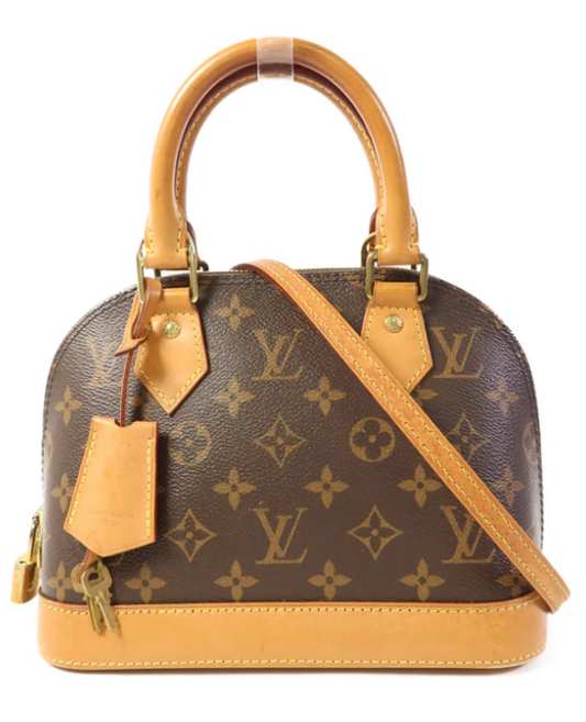 Pre-owned LOUIS VUITTON LV GHW Alma BB 2 Way Shoulder Bag Handbag  Monogram Brown