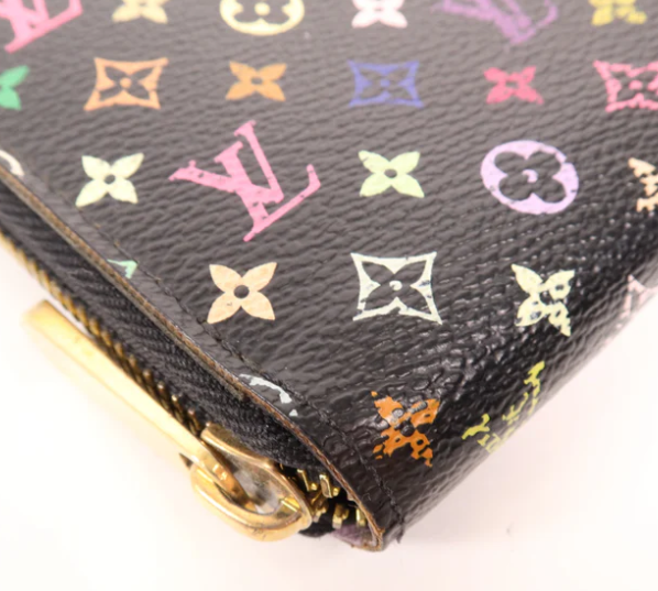 Pre-owned LOUIS VUITTON LV GHW Zipper Long Wallet Monogram Multicolore Black