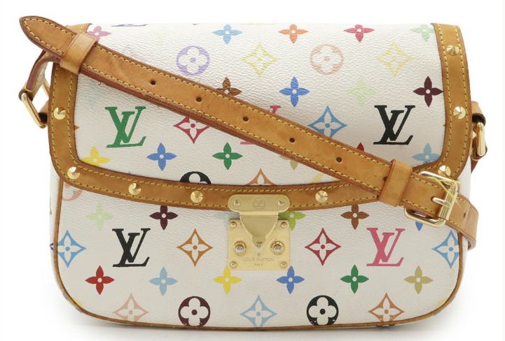 Pre-owned Louis Vuitton Sologne Multicolor White