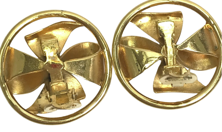 Pre-owned Chanel Vintage Round Clip Earrings