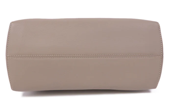 Pre-owned FENDI SHW By The Way 2way Shoulder Bag 8BL124 Calfskin Leather Gray/Toupe