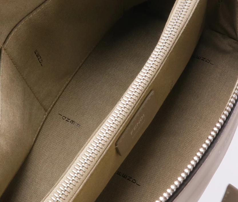 Pre-owned FENDI SHW By The Way 2way Shoulder Bag 8BL124 Calfskin Leather Gray/Toupe