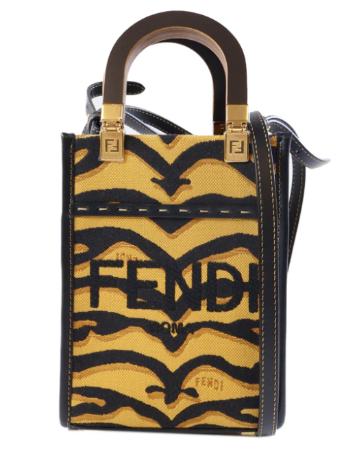 Pre-owned FENDI GHW Mini Sunshine Shopper 2 Way Bag