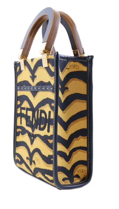 Pre-owned FENDI GHW Mini Sunshine Shopper 2 Way Bag