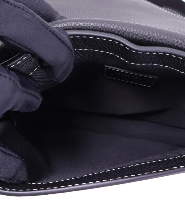 Pre-owned Christian Dior CD SHW Saddle Bag Shoulder Bag Calfskin Leather Black
