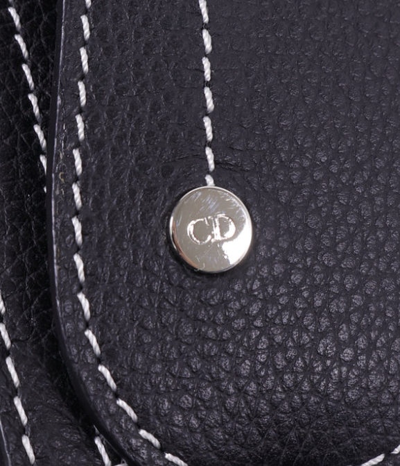 Pre-owned Christian Dior CD SHW Saddle Bag Shoulder Bag Calfskin Leather Black