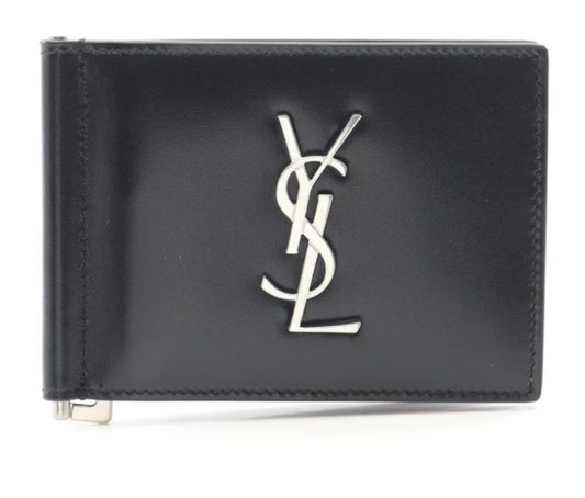 SAINT LAURENT PARIS Monogram Bi-fold wallet Leather Black