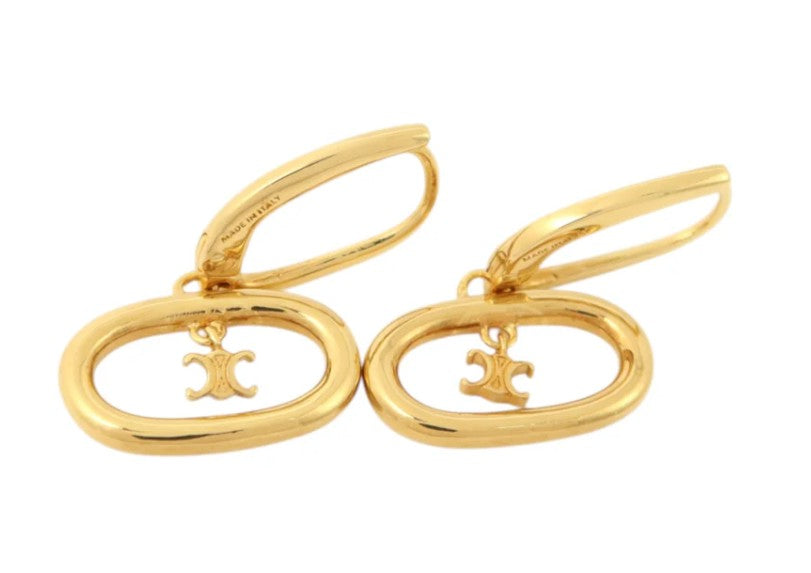 Pre-owned CELINE Triomphe Mobile Earrings Gold Brass