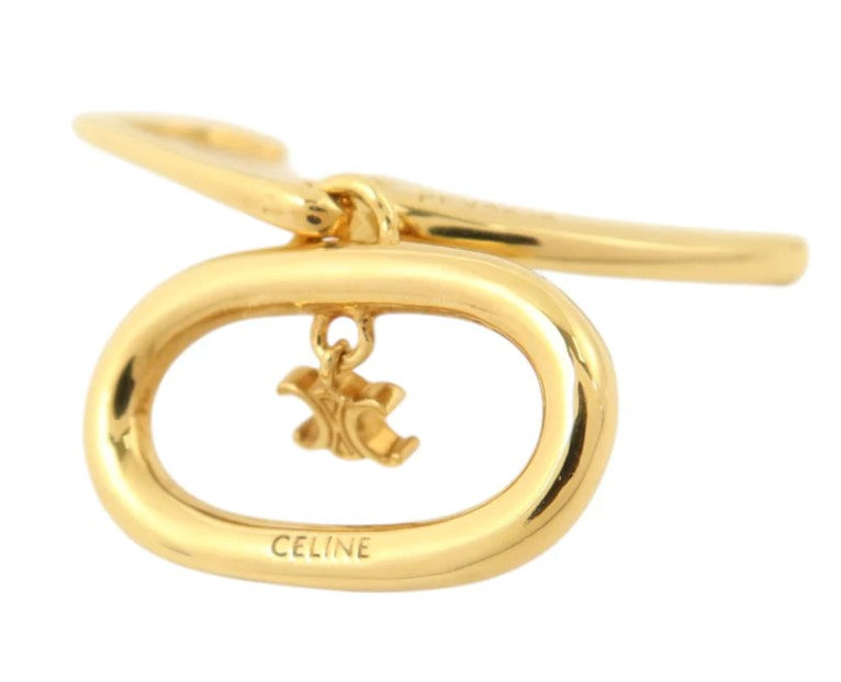 Pre-owned CELINE Triomphe Mobile Earrings Gold Brass
