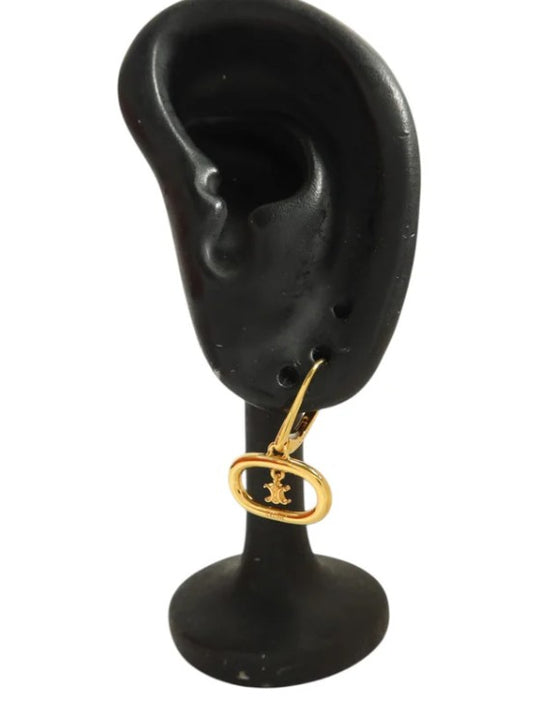 Pre-owned CELINE Triomphe Mobile Earrings Gold Brass
