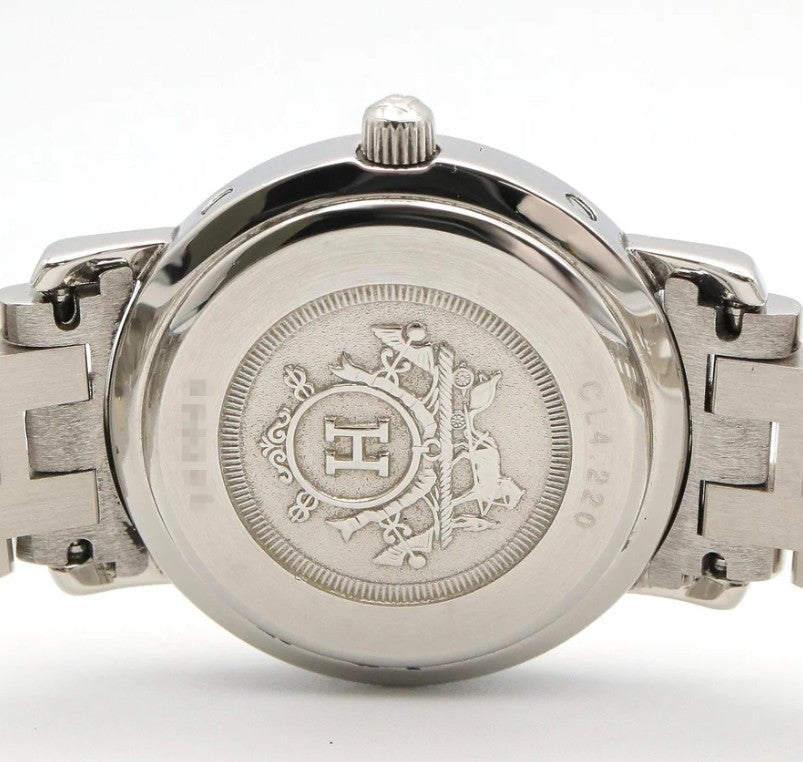 Pre-owned HERMES Clipper Women Watch Quartz GP SS Ivory