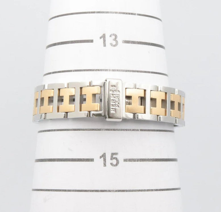 Pre-owned HERMES Clipper Women Watch Quartz GP SS Ivory